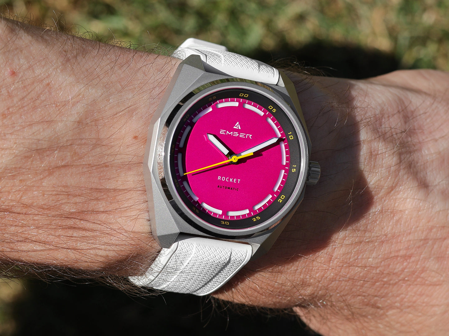 White textured FKM rubber strap