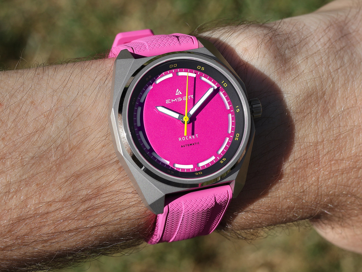 Pink textured FKM rubber strap