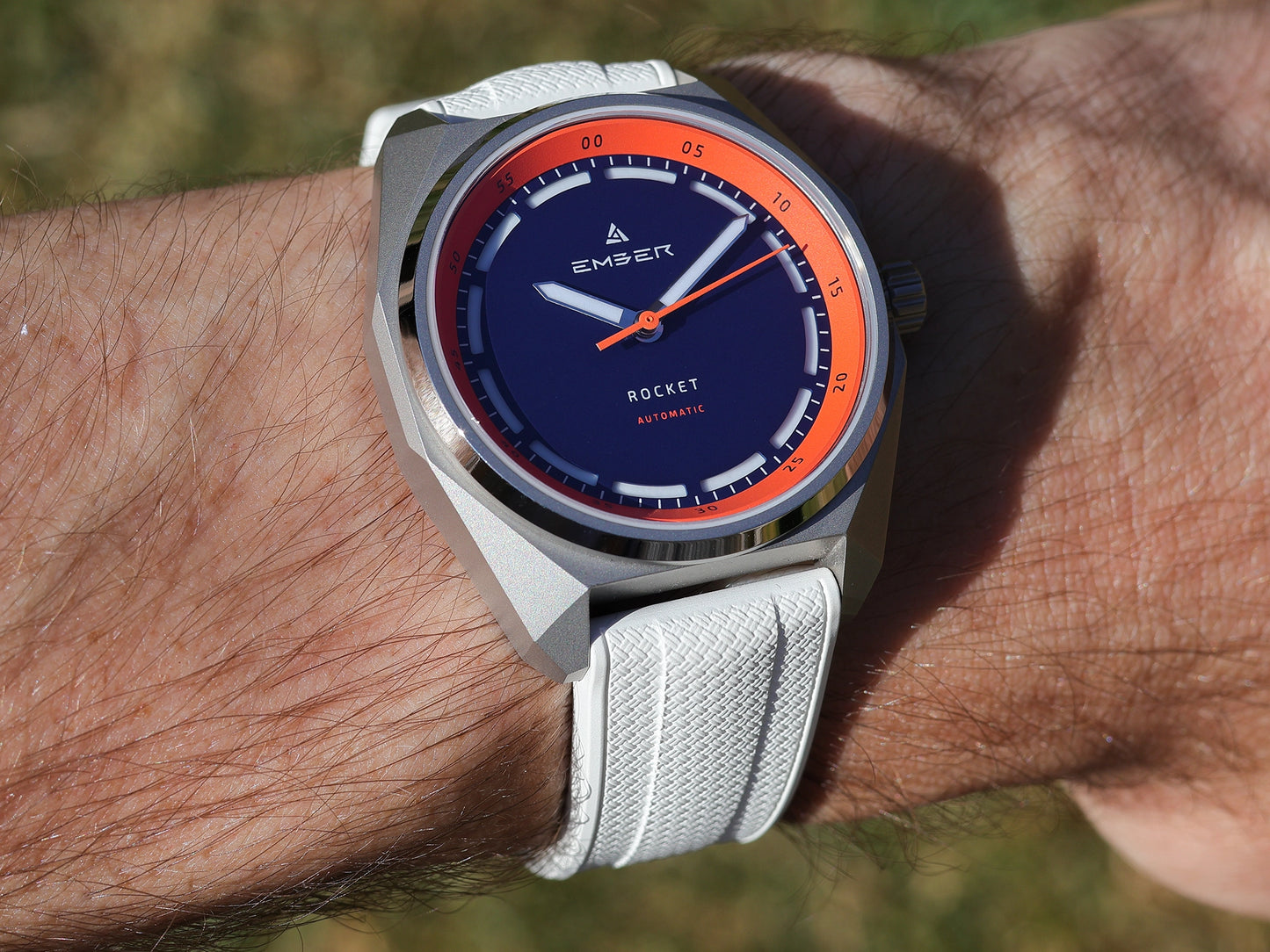 White textured FKM rubber strap