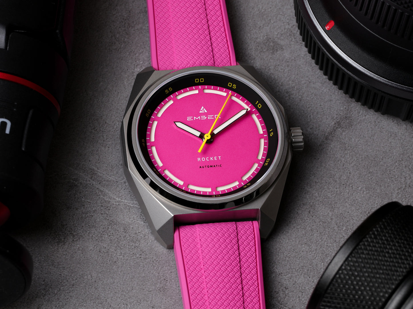 Pink textured FKM rubber strap