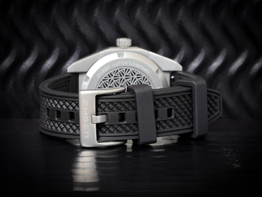 Black FKM rubber strap