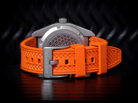 Orange FKM rubber strap
