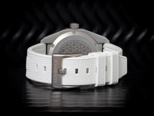 White textured FKM rubber strap