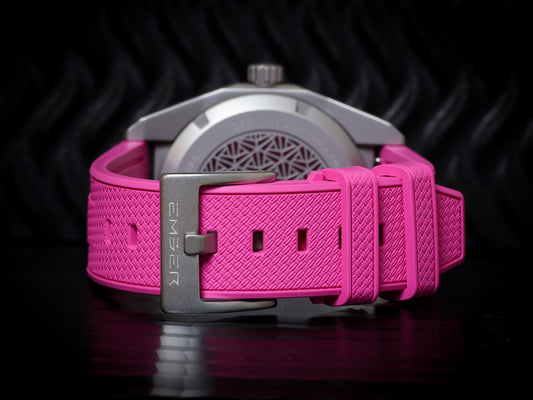 Pink textured FKM rubber strap